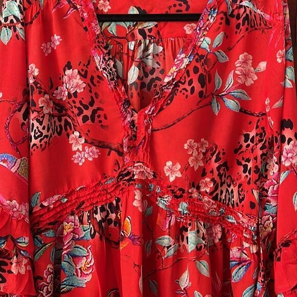 LULA SOUL RED FLORAL BLOUSE - Picture 3 of 11